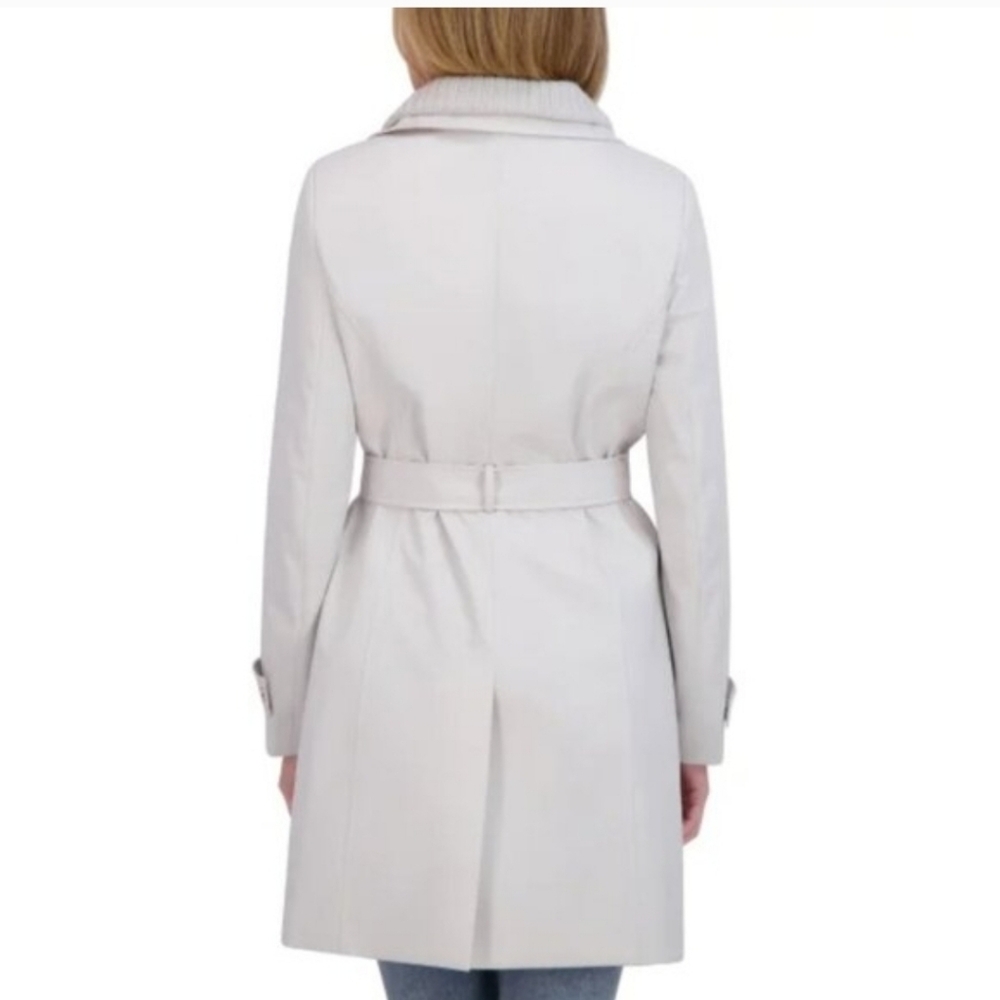 New Halston Women's Belted Trench Coat Gray - Picture 5 of 11